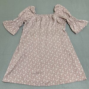 UMGEE Womens Dress LARGE Floral Babydoll Smocked Bell Sleeve Prairie Flirty Cute